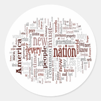 inauguratietoespraak van obama ronde sticker