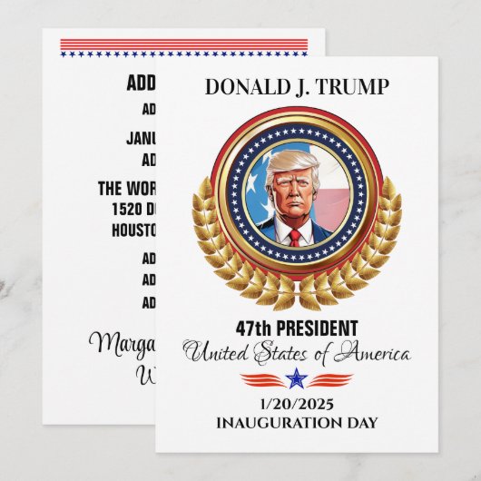 inauguratieviering feestdagenkaart (Voorkant / Achterkant)