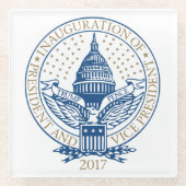 Inauguration Day 2017 Trump Pence Logo USA Glazen Onderzetter (Voorkant)