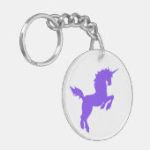 Inbare kleureneenhoorn in PAARS Sleutelhanger (Voorkant Links)