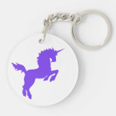 Inbare kleureneenhoorn in PAARS Sleutelhanger (Achterkant)