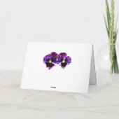 Inbare Wenskaarten fancy Paarse Pansies Kaart (Achterkant)