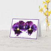 Inbare Wenskaarten fancy Paarse Pansies Kaart (Gele Bloem)