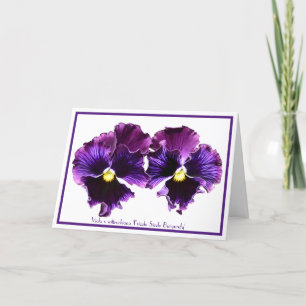 Inbare Wenskaarten fancy Paarse Pansies Kaart