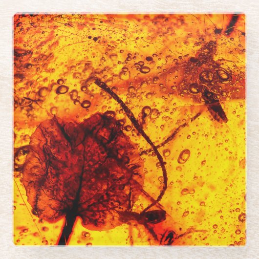 Inbegrepen oudere amber glazen onderzetter (Voorkant)