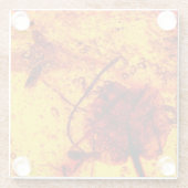 Inbegrepen oudere amber glazen onderzetter (Achterkant)