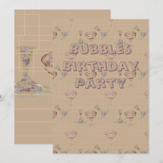 Inbjudningskort Bubbleroom Kaart (Voorkant / Achterkant)