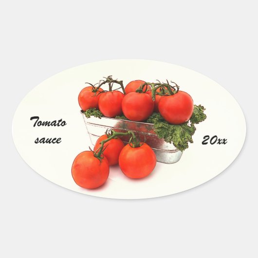 Inbliketiket tomatensaus ovale sticker (Voorkant)
