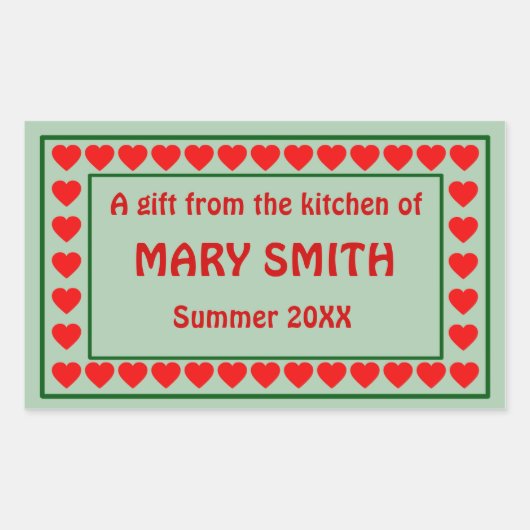 Inblikken, conserven, Jarring Labels aan te passen (Voorkant)