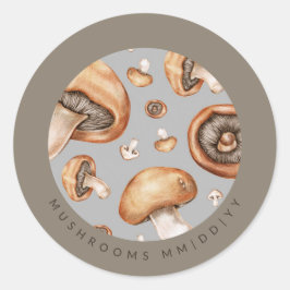 Inblikken | Datum | Paddenstoelen Ronde Sticker