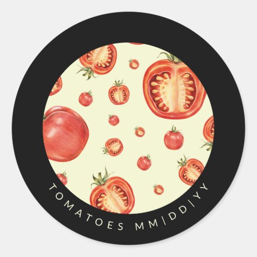 Inblikken | Datum | Tomaten Ronde Sticker (Voorkant)