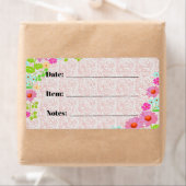 Inblikken en voedselopslag Roze Bloemetiketten Etiket (Insitu)