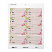 Inblikken en voedselopslag Roze Bloemetiketten Etiket (Full Sheet)