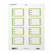 Inblikken en voedselopslagetiketten Geel Groen Lij Etiket (Full Sheet)