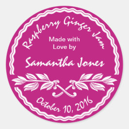 Inblikken Label Roze en Wit Klassieke Jam / Jelly