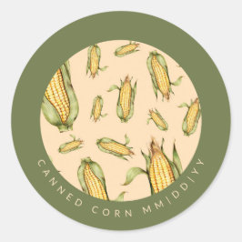 Inblikken | Majoor Mais Patroon | Datum Ronde Sticker