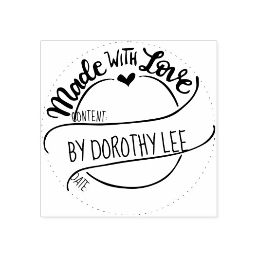 Inblikken stempel - gemaakt met liefde Gepersonali (Afrduk)