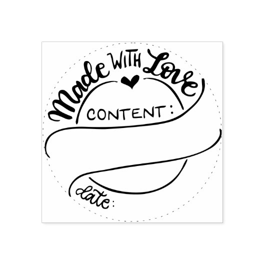 Inblikken stempel - Gemaakt met liefde - Rubber St (Afrduk)