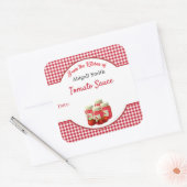 Inblikken Tomaten en Gingham Vierkante Sticker (Envelop)
