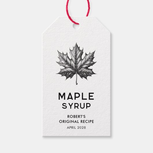 Inblikken van ahornsiroop cadeaulabel (Voorkant)