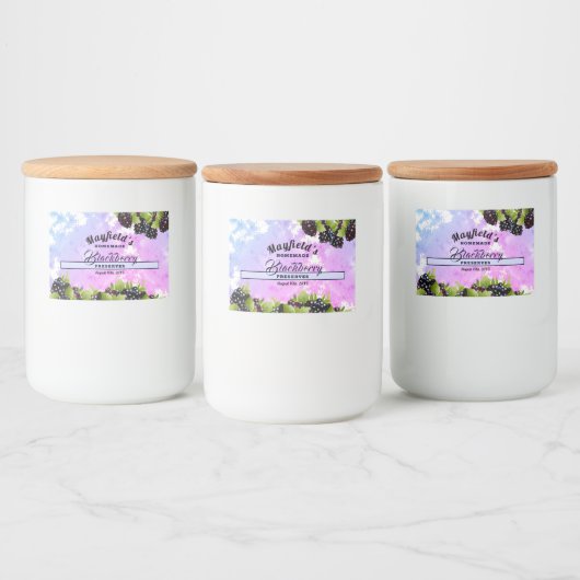 Inblikken van braambessen | Jam Jar Label Voedselcontainer Etiket (Flessen)