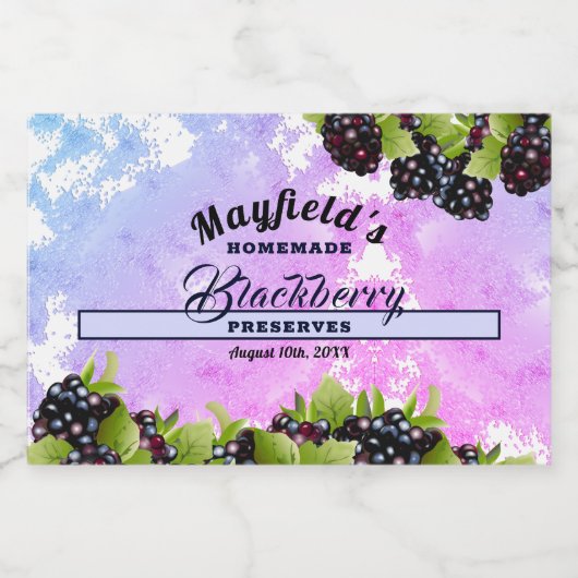 Inblikken van braambessen | Jam Jar Label Voedselcontainer Etiket (Enkel label)