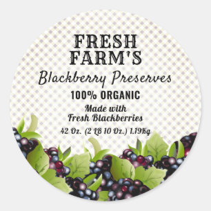 Inblikken van braambessen   Jam-label Ronde Sticker