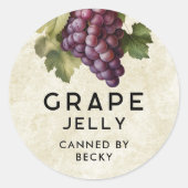  inblikken van druivengelei ronde sticker (Voorkant)