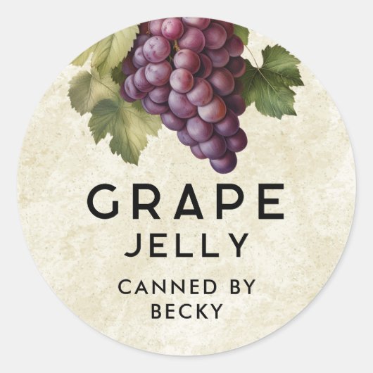  inblikken van druivengelei ronde sticker (Voorkant)