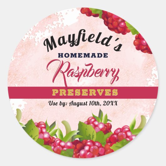 Inblikken van frambozenfruit | Jam Jar Label (Voorkant)