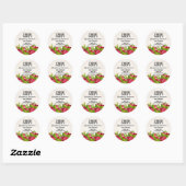 Inblikken van frambozenfruit | Jam-label Ronde Sticker (Vel)