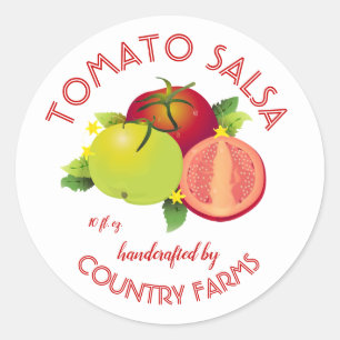 Inblikken van tomatenfruit en groenten ronde sticker