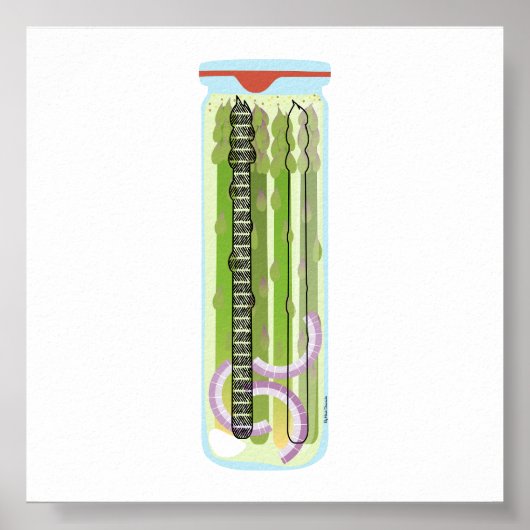 Inblikken van voedsel - geplukte asperges poster (Voorkant)