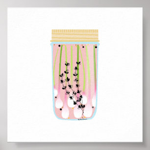 Inblikken van voedsel - geplukte lente-uien poster