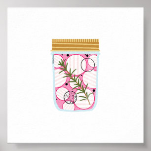 Inblikken van voedsel - geplukte radijs poster