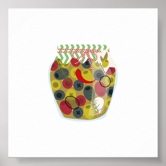 Inblikken van voedsel - olijven poster (Voorkant)