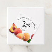 Inblikken Zelfgemaakte Perzik Jam en Ingrediënten  Bedankjes Labels (In situ)