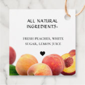 Inblikken Zelfgemaakte Perzik Jam en Ingrediënten  Bedankjes Labels (Achterkant)