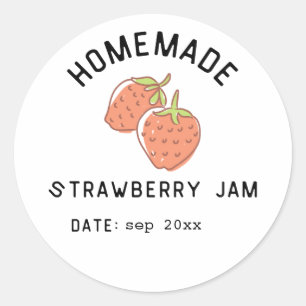inblikronde-label aardbeienjam Datum Ronde Sticker