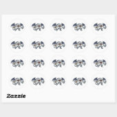 Inbox Monster E-mail Overbelasting Grappige Grafie Ronde Sticker (Vel)