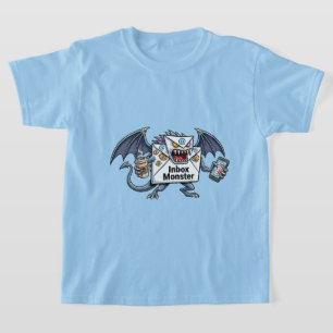 Inbox Monster E-mail Overbelasting Grappige Grafie T-shirt