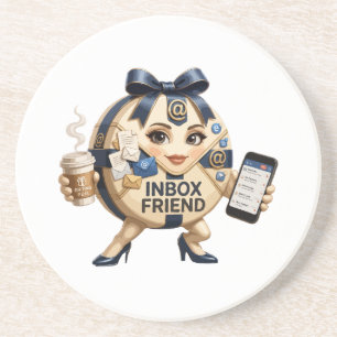 Inbox Vriend E-mail Enthousiast Mascotte Cadeau Zandsteen Onderzetter
