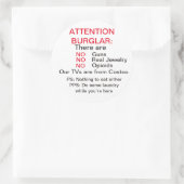 Inbraakwaarschuwing sticker grappig (Tas)