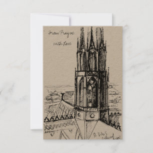 Inc.-handtekeningen uit Praag met liefde Bedankkaart