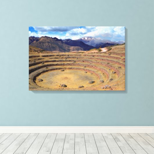 Inca Agricultural Site te Moray, Peru Canvas Afdruk (Insitu (Houten vloer))