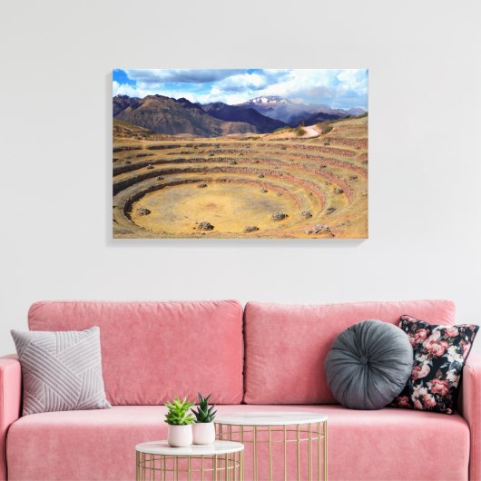 Inca Agricultural Site te Moray, Peru Canvas Afdruk (Insitu (Woonkamer))