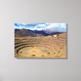 Inca Agricultural Site te Moray, Peru Canvas Afdruk