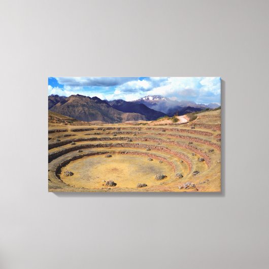 Inca Agricultural Site te Moray, Peru Canvas Afdruk (Voorkant)
