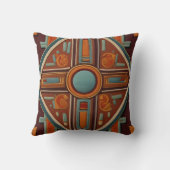 Inca Cross Patroon rood en geel Kussen (Achterkant)