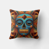 Inca Cross Patroon rood en geel Kussen (Achterkant)